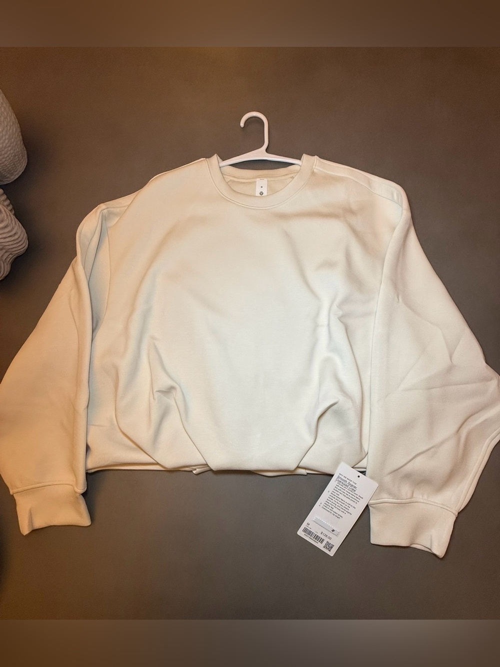 lululemon Smooth Spacer Oversized Crew Oversized Crew in Cream Size Medium NWT